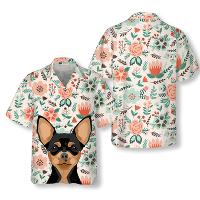 Chihuahua Hawaiian Shirt, Chihuahua Lover, Happiness Is Chihuahua Kisses Aloha Shirt For Men - Perfect Gift For Chihuahua Lovers, Friends, Family - Amzanimalsgift