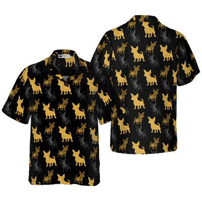 Chihuahua Hawaiian Shirt, Golden Chihuahua Aloha Shirt For Men - Perfect Gift For Chihuahua Lovers, Husband, Boyfriend, Friend, Family - Amzanimalsgift