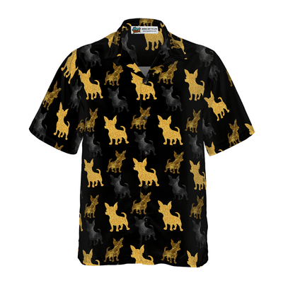 Chihuahua Hawaiian Shirt, Golden Chihuahua Aloha Shirt For Men - Perfect Gift For Chihuahua Lovers, Husband, Boyfriend, Friend, Family - Amzanimalsgift