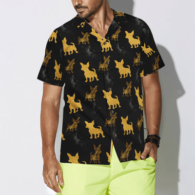 Chihuahua Hawaiian Shirt, Golden Chihuahua Aloha Shirt For Men - Perfect Gift For Chihuahua Lovers, Husband, Boyfriend, Friend, Family - Amzanimalsgift