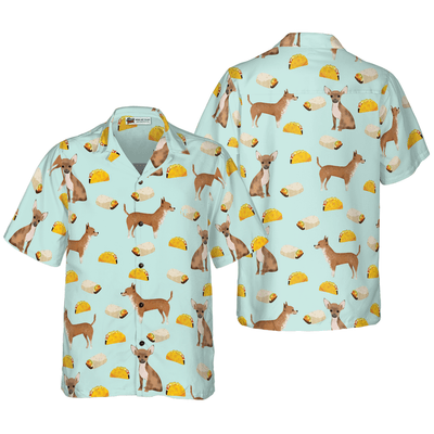 Chihuahua Hawaiian Shirt, Tacos Burritos Chihuahua Dog Aloha Shirt For Men - Perfect Gift For Chihuahua Lovers, Husband, Boyfriend, Friend, Family - Amzanimalsgift