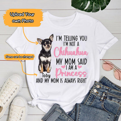 Chihuahua Unisex T Shirt Custom - Customize Name & Photo I'm Telling You I'm Not A Chihuahua Personalized Unisex T Shirt - Gift For Dog Lovers, Friend, Family - Amzanimalsgift