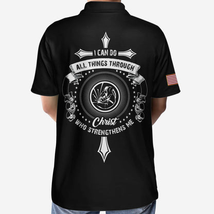 Christ Men Polo Shirt - Boilermaker I Can Do All Things Custom Christ Polo Shirt, Personalized Black And White Boilermaker Shirt For Men - Amzanimalsgift