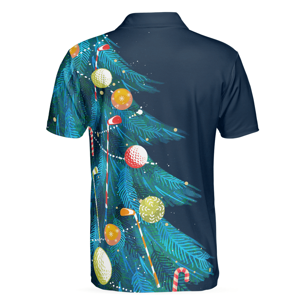 Christmas Golf Polo Shirts- Mens Golf Polo Shirts Short Sleeve- Christmas Tree Pattern Shirt Dry Fit- Christmas Shirt Idea - Gift For Men - Best Gift For Golf Lovers - Amzanimalsgift