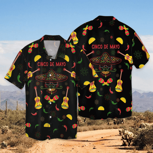 Cinco De Mayo Tacos Black Hawaiian Shirt - Perfect Gift For Friend, Family - Amzanimalsgift