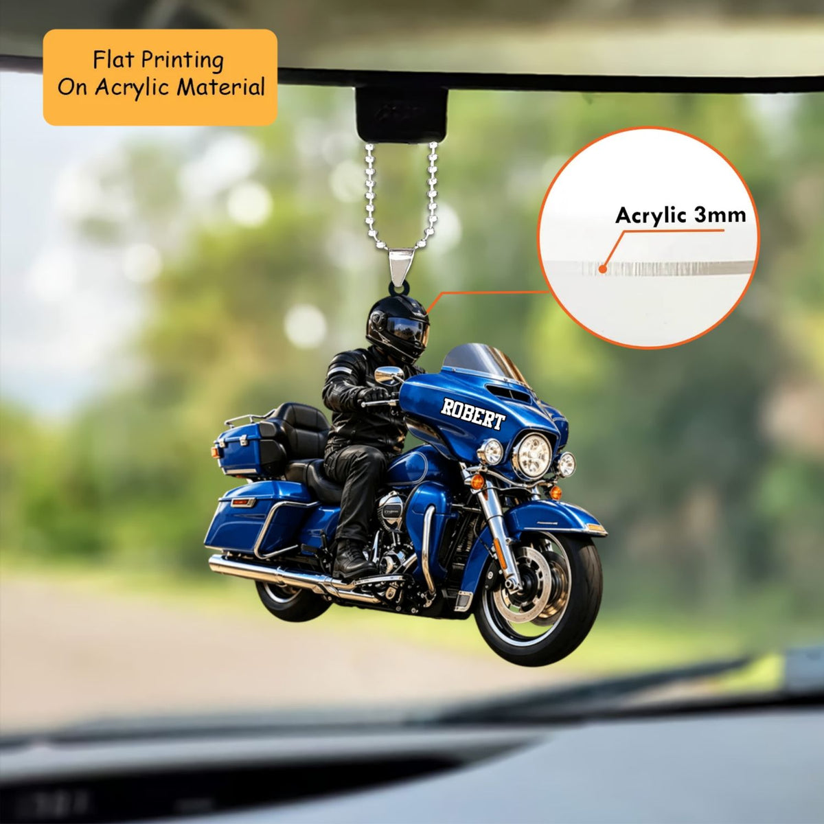 Personalized Motorcycle Christmas Ornament, Touring Bagger Rider Custom Name, Custom Ornament Christmas Gift, Keychain Motorcycle, Car Ornament Motorcycle