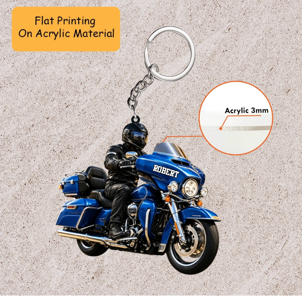 Personalized Motorcycle Christmas Ornament, Touring Bagger Rider Custom Name, Custom Ornament Christmas Gift, Keychain Motorcycle, Car Ornament Motorcycle