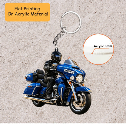 Personalized Motorcycle Christmas Ornament, Touring Bagger Rider Custom Name, Custom Ornament Christmas Gift, Keychain Motorcycle, Car Ornament Motorcycle