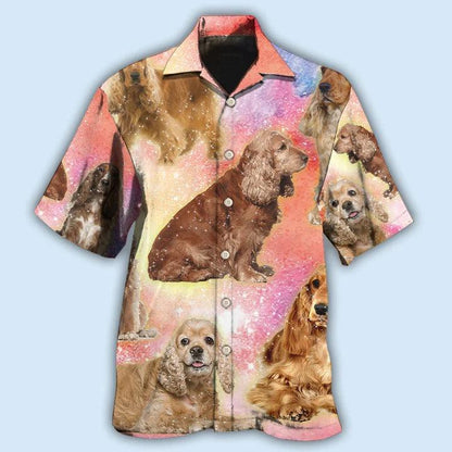 Cocker Spaniel Aloha Hawaii Shirt - Dog Blur Color Lovely Style Hawaiian Shirt For Summer - Perfect Gift For Dog Lovers, Friend, Family - Amzanimalsgift