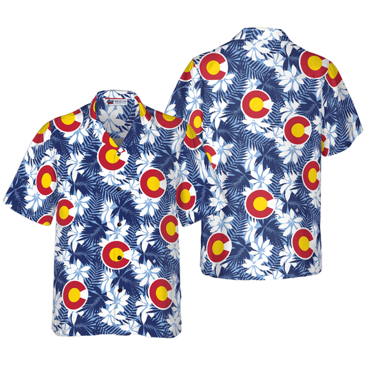 Colorado Flag Seamless Pattern USA Hawaiian Shirt, Colorful Summer Aloha Shirts For Men Women, Perfect Gift For Husband, Wife, Boyfriend, Friend - Amzanimalsgift