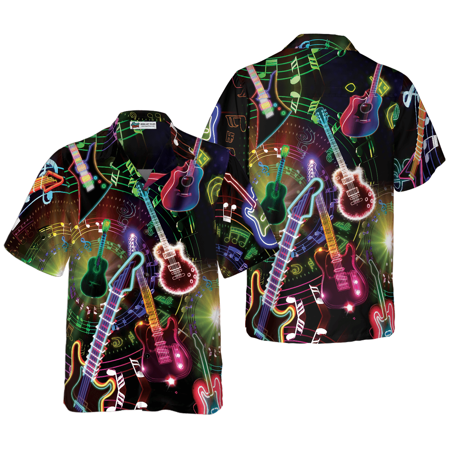 Colorful Guitars Hawaiian Shirt, Colorful Summer Aloha Shirt For Men Women, Perfect Gift For Friend, Family, Team, Guitar Lovers - Amzanimalsgift