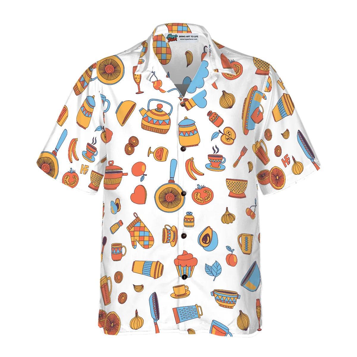 Cooking Aloha Hawaiian Shirt, Cooking Seamless Pattern Aloha Shirt, Cooking Hawaiian Shirt For Summer - Perfect Gift For Men, Women, Friend, Family - Amzanimalsgift