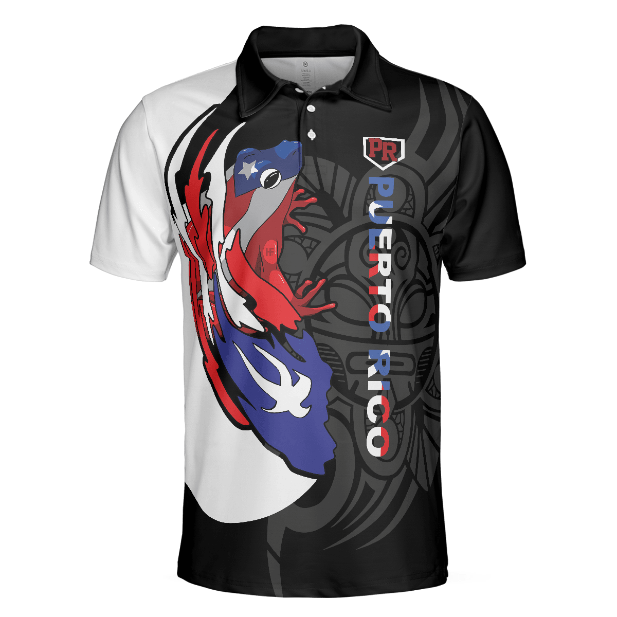 Coqui Puerto Rico Flag Polo Shirt, USA Shirt With Puerto Rico Flag, Puerto Rico State USA Shirt For Men And Women - Amzanimalsgift