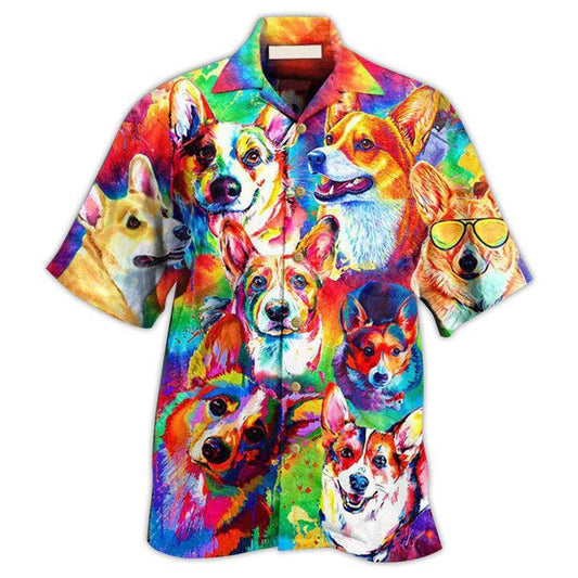 Corgi Aloha Hawaii Shirt - Corgi Don't Care Hawaiian Shirt For Summer - Perfect Gift For Dog Lovers, Friend, Family - Amzanimalsgift