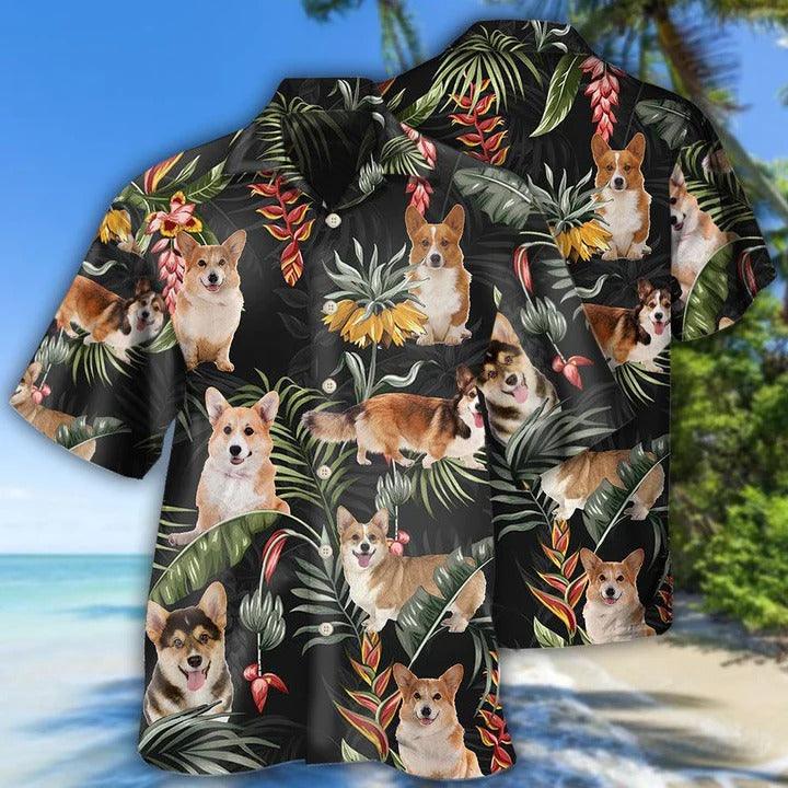 Corgi Aloha Hawaii Shirt - Tropical Love Dog Hawaiian Shirt For Summer - Perfect Gift For Dog Lovers, Friend, Family - Amzanimalsgift