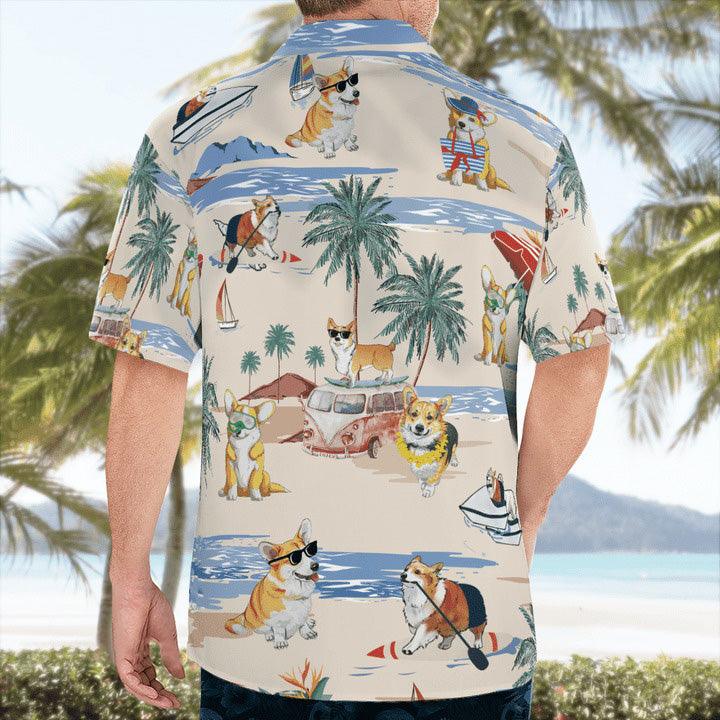 Corgi Aloha Hawaiian Shirt, Corgi Beach Hawaiian Shirt, Corgi Aloha Hawaiian Shirt For Summer - Perfect Gift For Men, Women, Dog Lover, Friend, Family - Amzanimalsgift