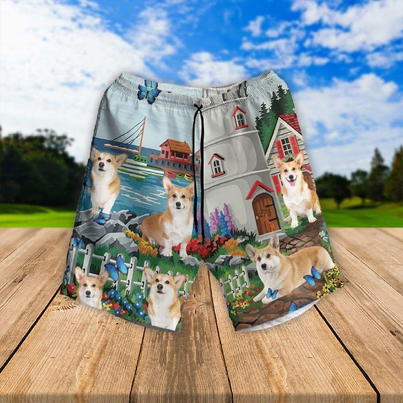 Corgi Aloha Hawaiian Shirt - Lighthouse Peaceful Beach Art Beach Hawaiian Shirt, Corgi Beach Hawaiian Shirt For Men & Women, Corgi Lover - Amzanimalsgift