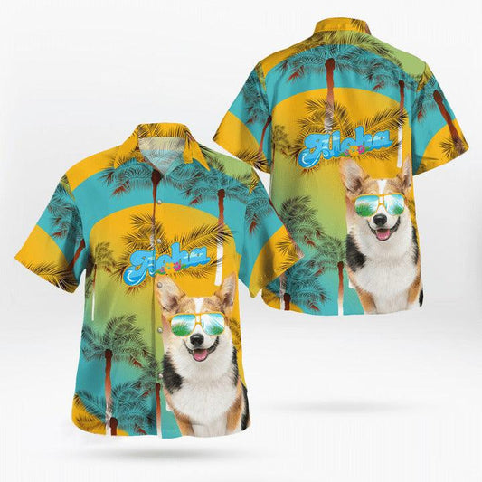 Corgi Aloha Hawaiian Shirt - Summer Beach Tropical Leaves Hawaiian Shirt For Summer - Perfect Gift For Dog Lovers Friend, Family - Amzanimalsgift