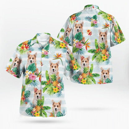 Corgi Hawaiian Shirt, Corgi Tropical Pattern Hawaiian Shirt, Corgi Pineapple Aloha Shirt - Perfect Gift For Men, Women, Dog Lover, Friend, Family - Amzanimalsgift