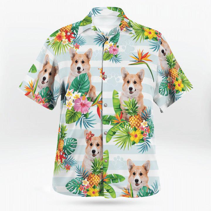 Corgi Hawaiian Shirt, Corgi Tropical Pattern Hawaiian Shirt, Corgi Pineapple Aloha Shirt - Perfect Gift For Men, Women, Dog Lover, Friend, Family - Amzanimalsgift