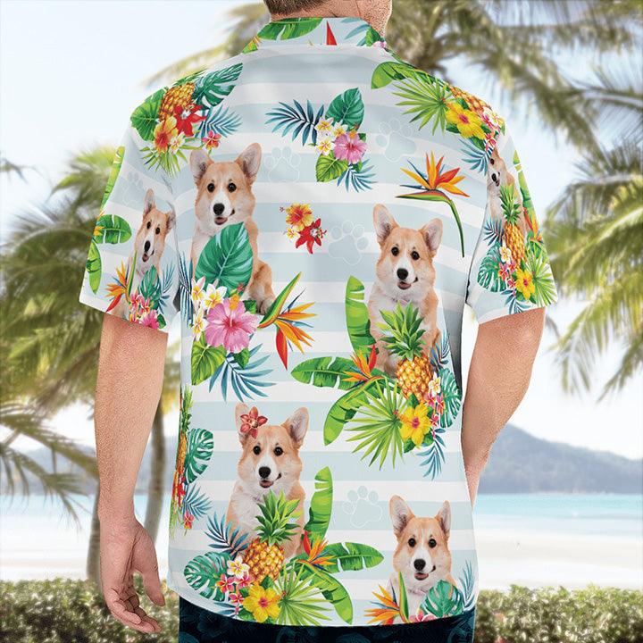 Corgi Hawaiian Shirt, Corgi Tropical Pattern Hawaiian Shirt, Corgi Pineapple Aloha Shirt - Perfect Gift For Men, Women, Dog Lover, Friend, Family - Amzanimalsgift