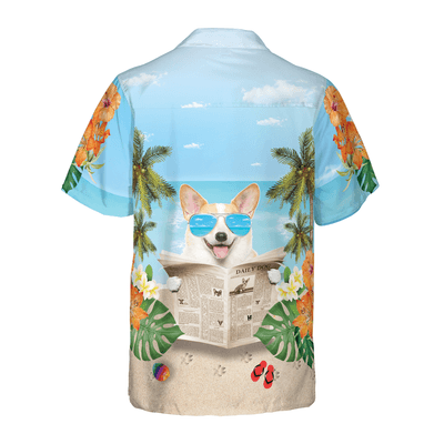Corgi Hawaiian Shirt, Corgi Wear Sunglasses Aloha Shirt For Men - Perfect Gift For Corgi Lovers, Husband, Boyfriend, Friend, Family - Amzanimalsgift