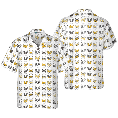 Corgi Hawaiian Shirt, Corgis In Different Colors Aloha Shirt For Men - Perfect Gift For Corgi Lovers, Husband, Boyfriend, Friend, Family - Amzanimalsgift