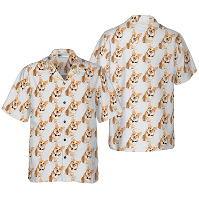 Corgi Hawaiian Shirt, Gentleman Corgi Aloha Shirt For Men - Perfect Gift For Corgi Lovers, Husband, Boyfriend, Friend, Family - Amzanimalsgift