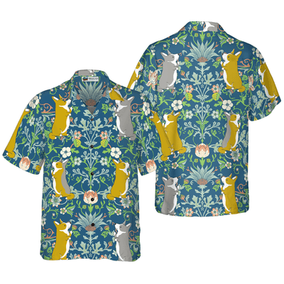 Corgi Hawaiian Shirt, The Magical Forest Corgi Aloha Shirt For Men - Perfect Gift For Corgi Lovers, Husband, Boyfriend, Friend, Family - Amzanimalsgift