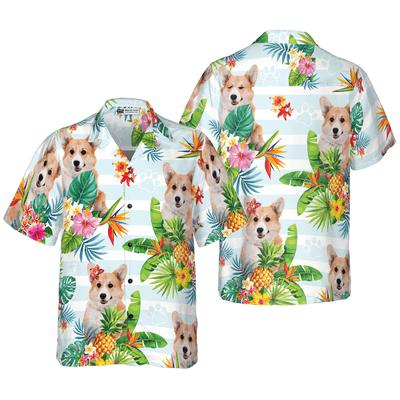 Corgi Hawaiian Shirt, Tropical Flower Corgi Aloha Shirt For Men And Women - Perfect Gift For Corgi Lovers, Husband, Boyfriend, Friend, Family - Amzanimalsgift