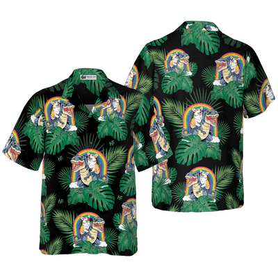Corgi The Predator Hawaiian Shirt, Corgi Aloha Shirt For Men - Perfect Gift For Corgi Lovers, Husband, Boyfriend, Friend, Family - Amzanimalsgift
