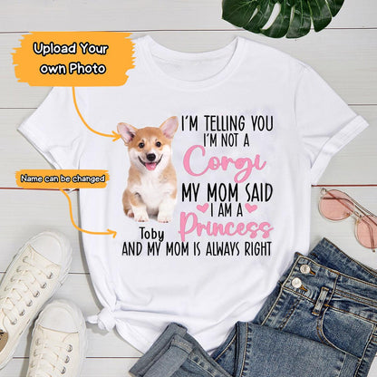 Corgi Unisex T Shirt Custom - Customize Name & Photo I'm Telling You I'm Not A Corgi Personalized Unisex T Shirt - Gift For Dog Lovers, Friend, Family - Amzanimalsgift