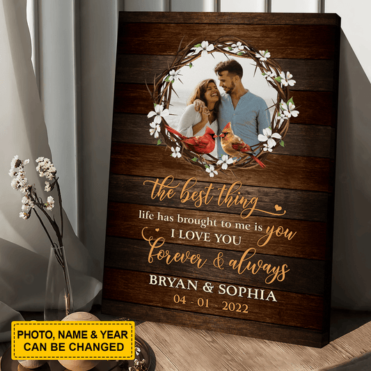 Couple Canvas - Personalized Custom Portrait Canvas - The Best Thing - Custom Gift for Couple, Lovers, Family - Amzanimalsgift