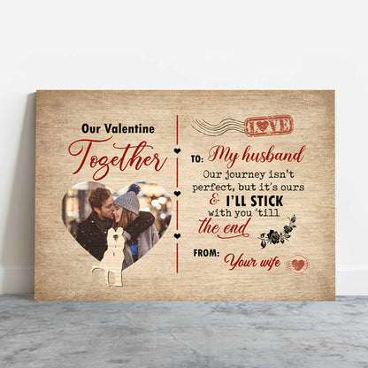 Couple Landscape Canvas Custom - Our Valentine Together Personalized Landscape Canvas - Gift for Couple, Lovers, Family - Amzanimalsgift