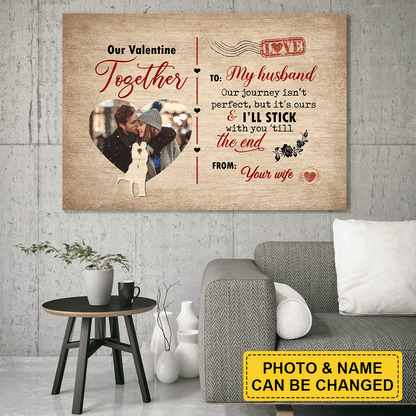 Couple Landscape Canvas Custom - Our Valentine Together Personalized Landscape Canvas - Gift for Couple, Lovers, Family - Amzanimalsgift