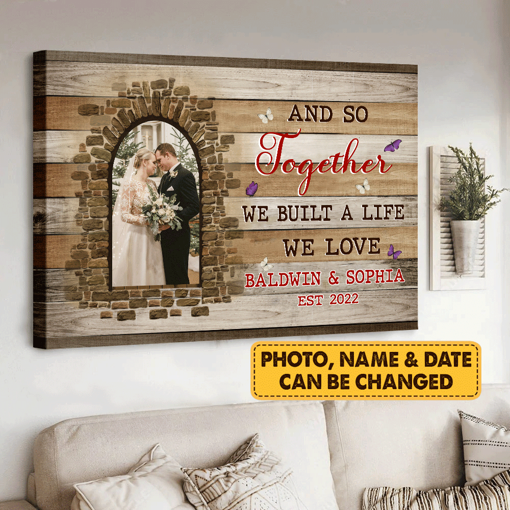 Couple Landscape Canvas - Personalized Couple Canvas - Custom Gift For Couple - We Built A Life We Love Landscape Canvas - Amzanimalsgift