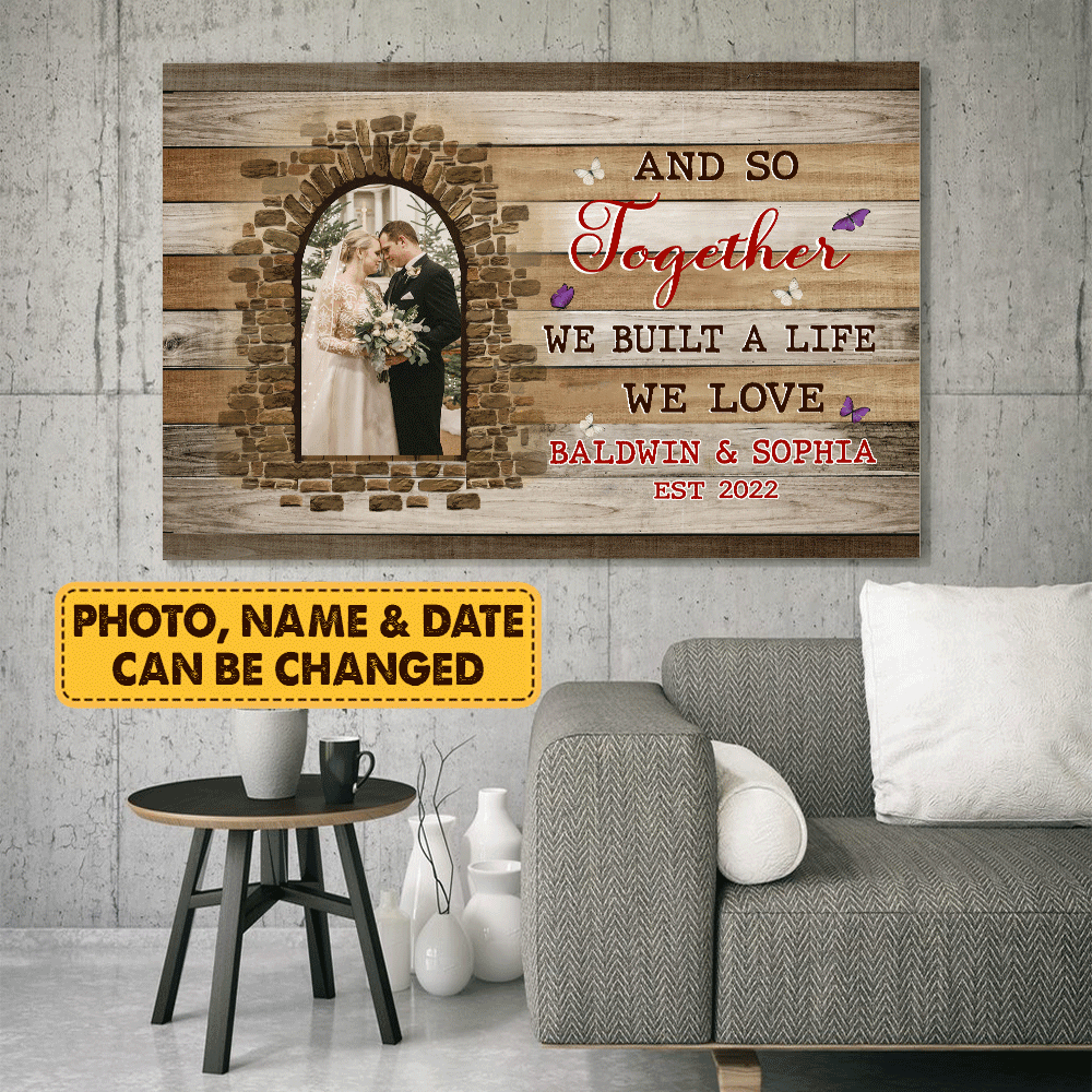 Couple Landscape Canvas - Personalized Couple Canvas - Custom Gift For Couple - We Built A Life We Love Landscape Canvas - Amzanimalsgift