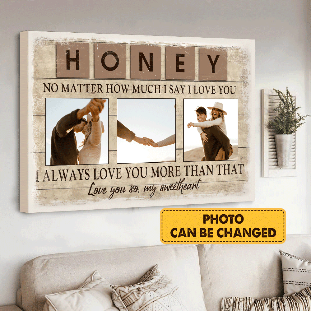 Couple Landscape Canvas - Personalized Couple Canvas - Love you so my sweetheart Landscape Canvas - Custom Gift For Couple - Amzanimalsgift