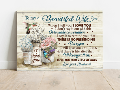 Couple Landscape Canvas - To My Wife, Baby Flower, Rose Drawing, Couple Premium Wrapped Canvas - Valentine's Day Gift - I Will Love You Until I Die - Amzanimalsgift