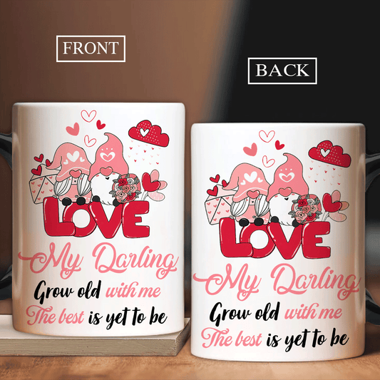 Couple Mug, Anniversary Gift, Valentine's Day Gift For Husband, Wife, Partner, Couple - Gnome Couple, Grow Old With Me, The Best Is Yet To Be Mug - Amzanimalsgift