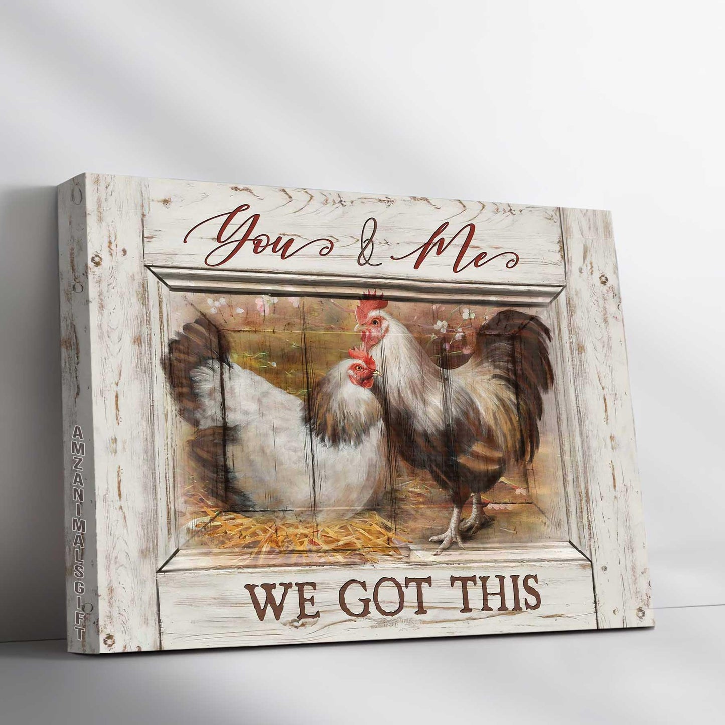 Couple Premium Wrapped Landscape Canvas - Couple Chicken, Farm Life, You & Me We Got This - Perfect Gift For Couple, Lovers, Farm Lovers - Amzanimalsgift