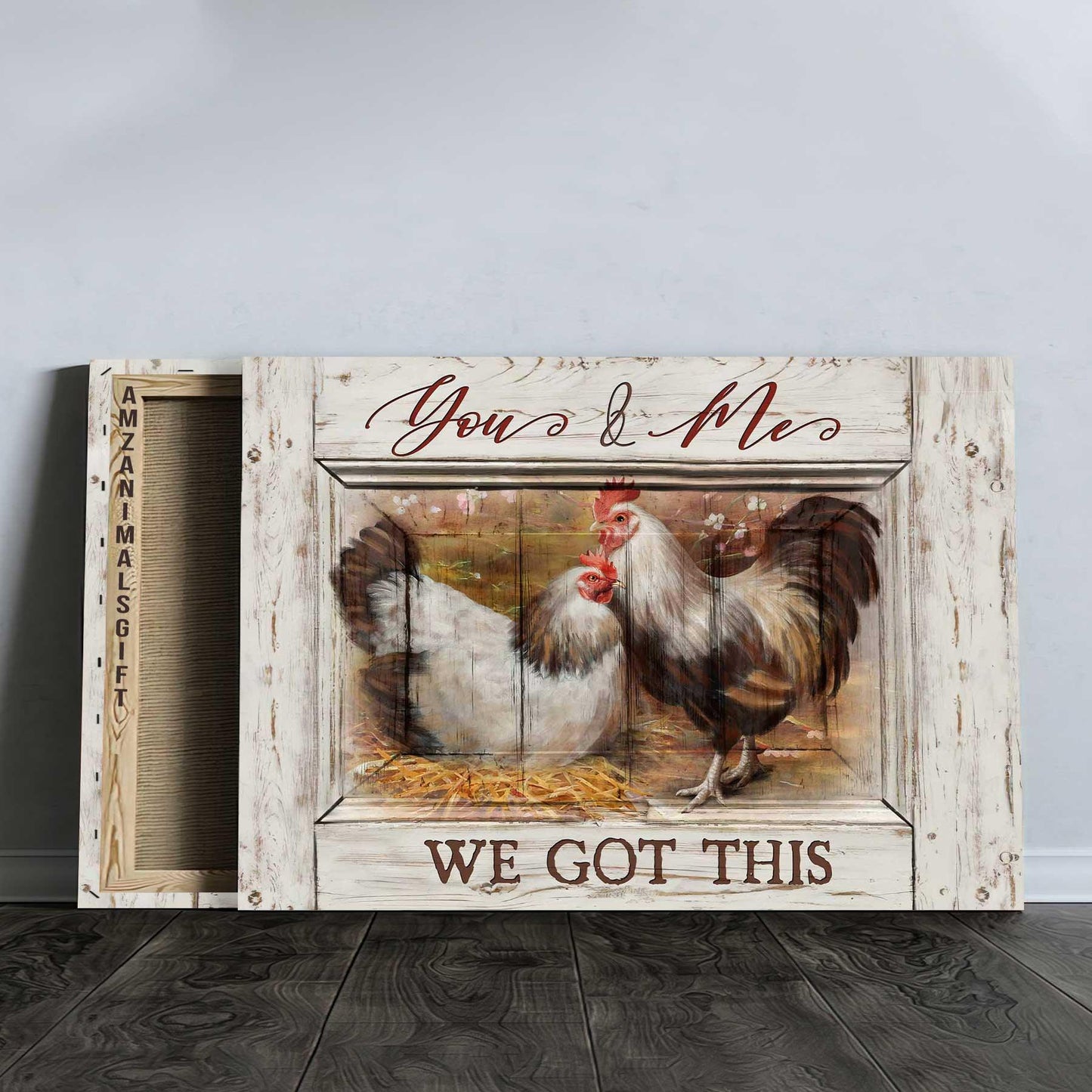 Couple Premium Wrapped Landscape Canvas - Couple Chicken, Farm Life, You & Me We Got This - Perfect Gift For Couple, Lovers, Farm Lovers - Amzanimalsgift
