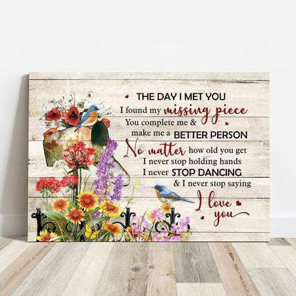 Couple Premium Wrapped Landscape Canvas - Flower Garden, Birdhouse, Hummingbird, I Never Stop Saying I Love You - Perfect Gift For Couple, Spouse - Amzanimalsgift