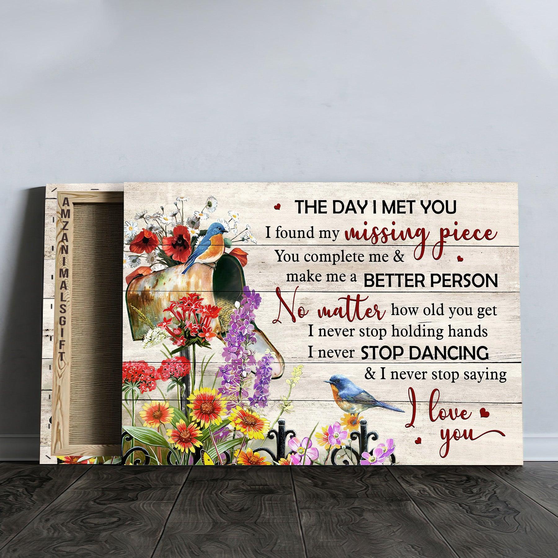 Couple Premium Wrapped Landscape Canvas - Flower Garden, Birdhouse, Hummingbird, I Never Stop Saying I Love You - Perfect Gift For Couple, Spouse - Amzanimalsgift