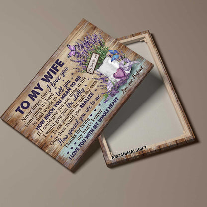 Couple Premium Wrapped Landscape Canvas - To My Wife, Lavender, I Love You With My Whole Heart - Perfect Gift For Couple, Spouse - Amzanimalsgift