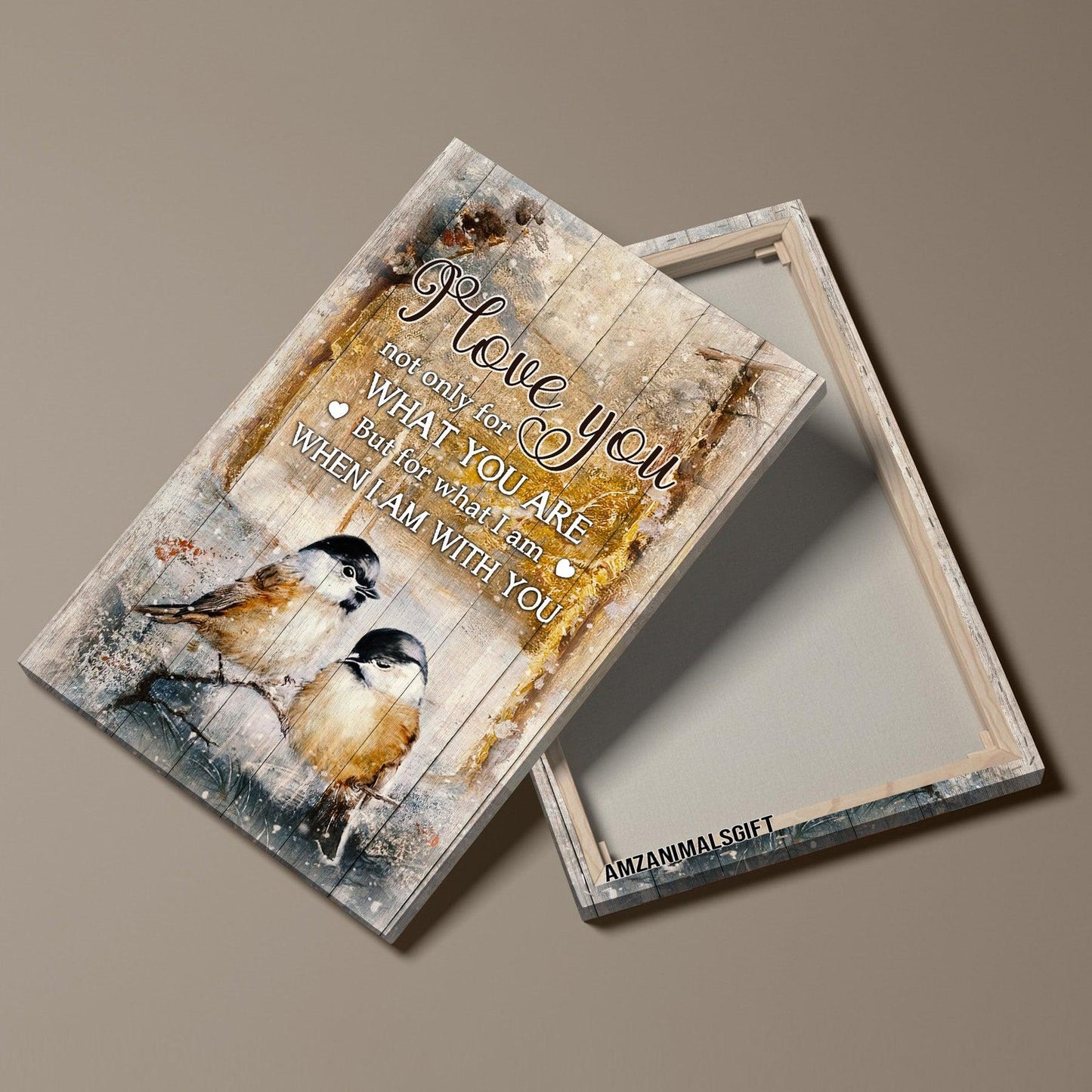 Couple Premium Wrapped Portrait Canvas - Black-capped Chickadee, Winter Forest, I Love You Not Only For What You Are - Perfect Gift For Spouse, Lovers - Amzanimalsgift