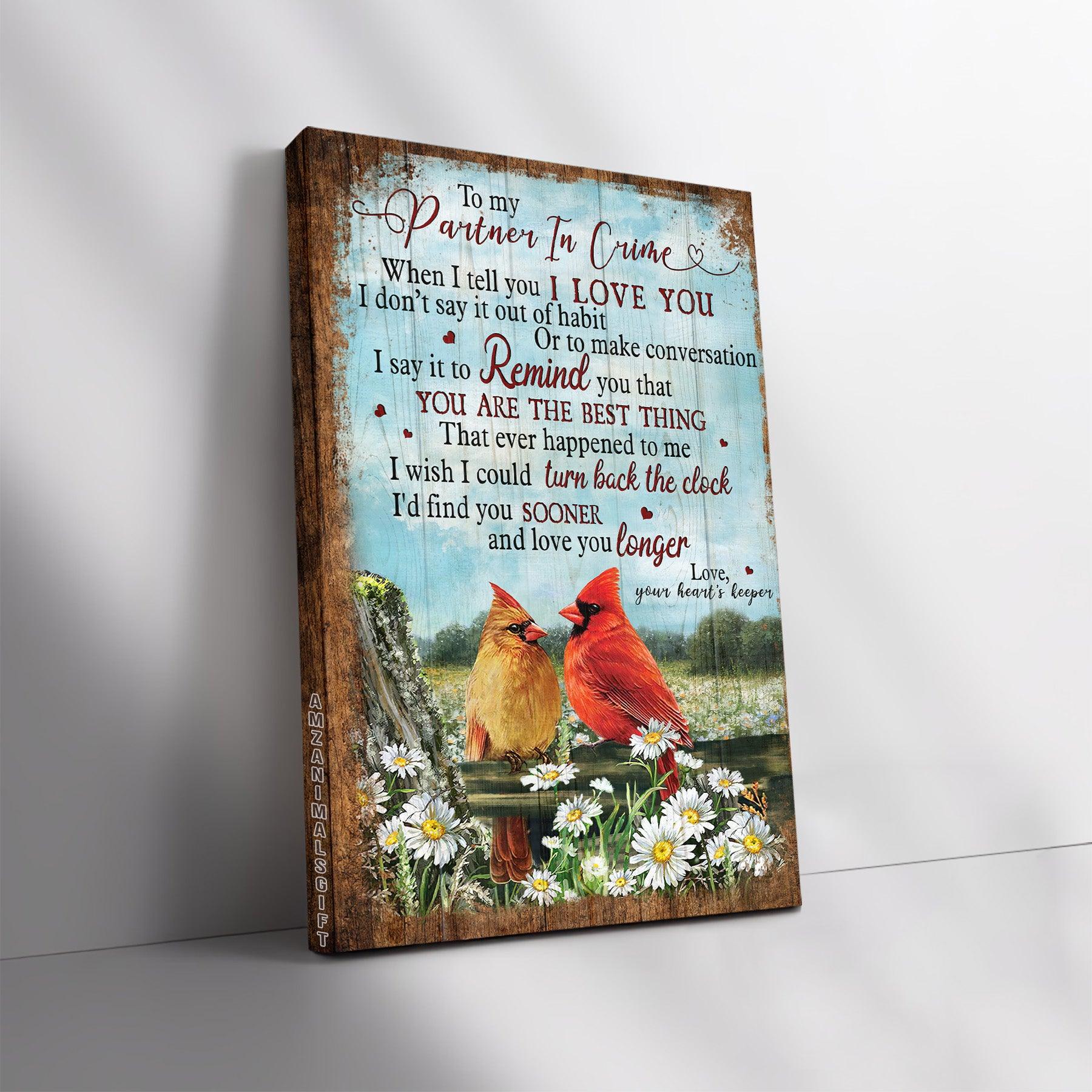 Couple Premium Wrapped Portrait Canvas - Cardinal Couple, Flower Field, I Wish I Could Find You Sooner - Perfect Gift For Couple, Spouse, Lovers - Amzanimalsgift