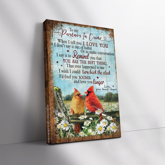 Couple Premium Wrapped Portrait Canvas - Cardinal Couple, Flower Field, I Wish I Could Find You Sooner - Perfect Gift For Couple, Spouse, Lovers - Amzanimalsgift