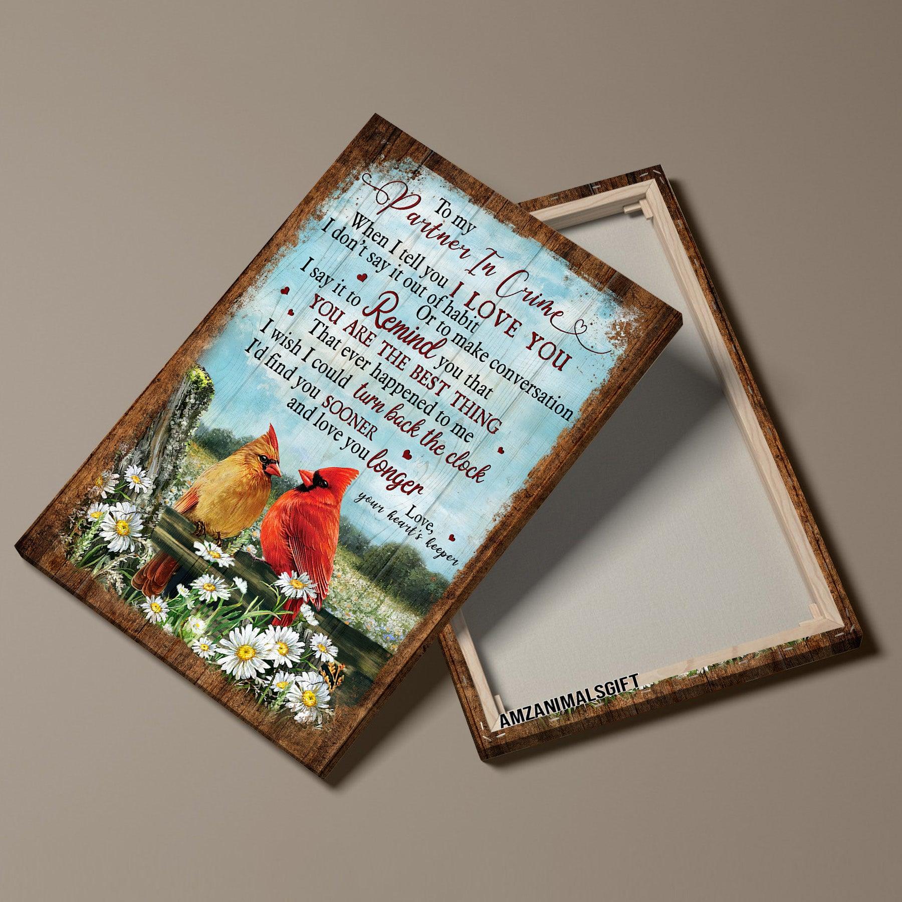 Couple Premium Wrapped Portrait Canvas - Cardinal Couple, Flower Field, I Wish I Could Find You Sooner - Perfect Gift For Couple, Spouse, Lovers - Amzanimalsgift