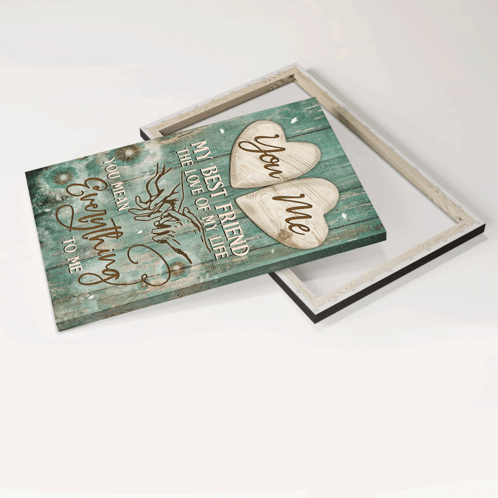 Couple Premium Wrapped Portrait Canvas - Holding Hands, Vintage Painting, You Mean Everything To Me - Gift For Couple, Lovers - Amzanimalsgift
